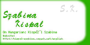 szabina kispal business card